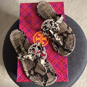Tory Burch Miller Sandal - Stamped Snake Printed Leather - Size 5 1/2